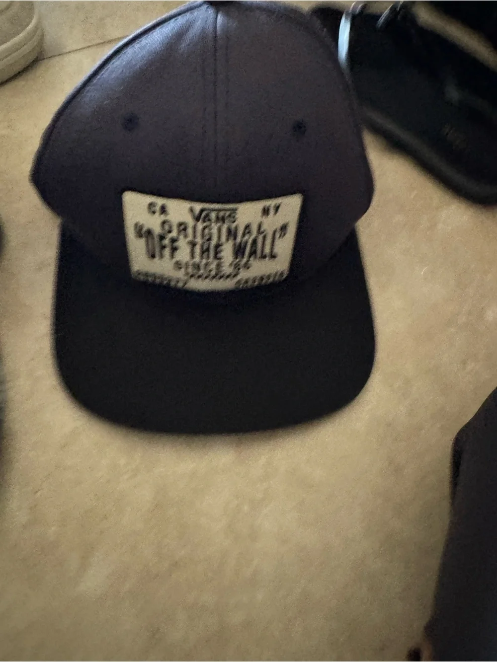 Vans Black Trucker Hat with Neon Yellow and Pink Logo